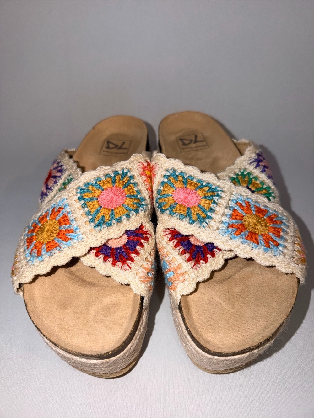 Dirty Laundry Crochet Slide Sandals in Multi-Color